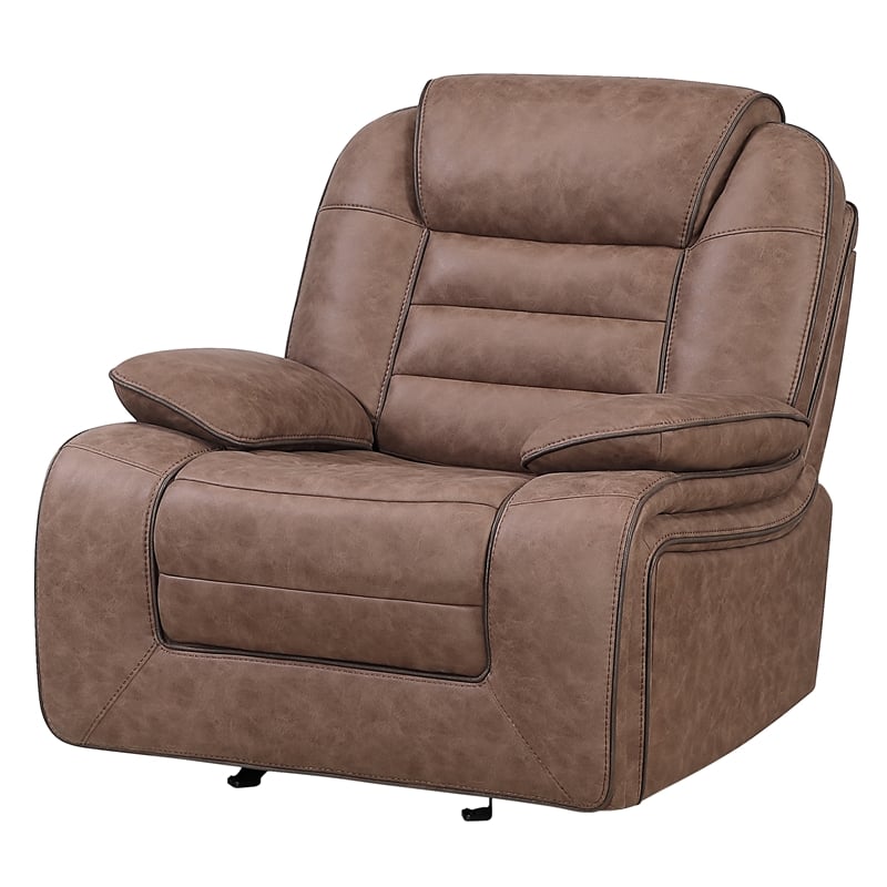 global furniure u2250 glider reclining in brown