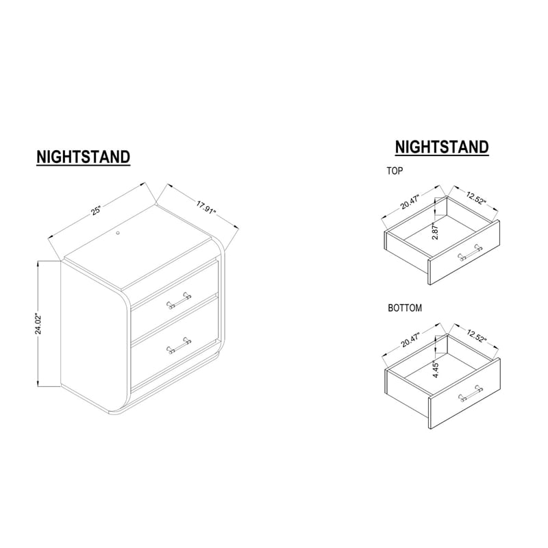 Global Furniure Genesis Nightstand with LED in Gold