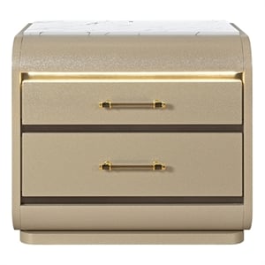 Global Furniure Genesis Nightstand with LED in Gold