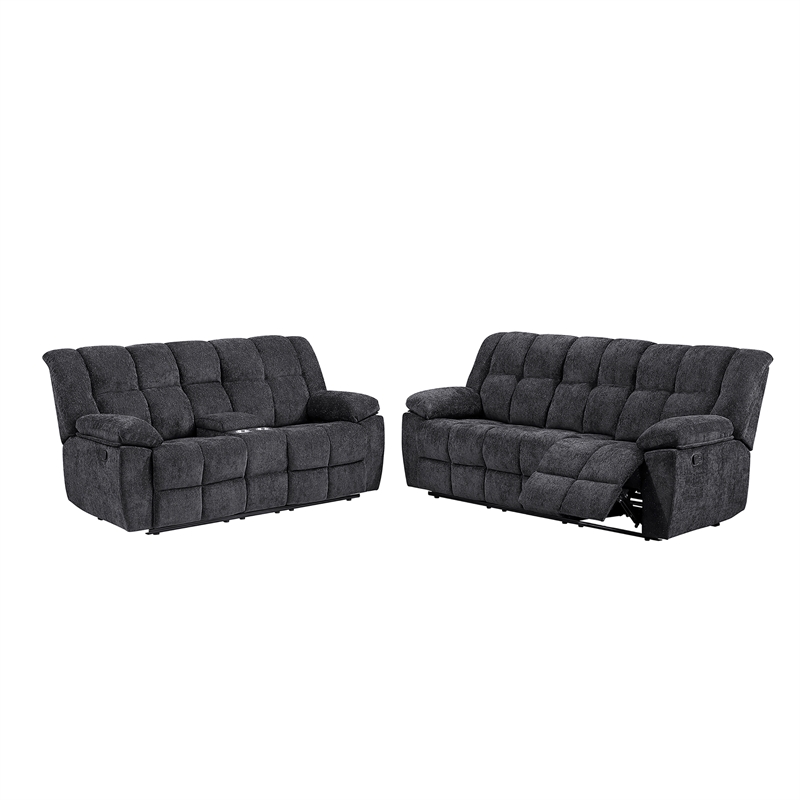Global Furniure U6000 Recliner Sofa in Black