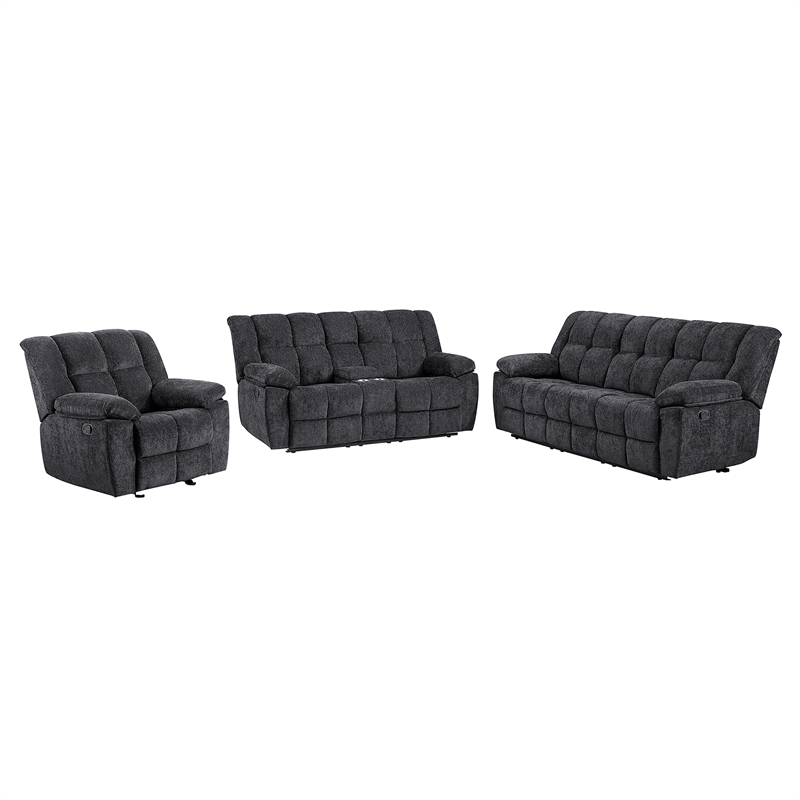 Global Furniure U6000 Recliner Sofa in Black