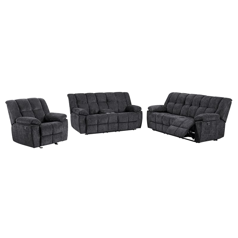 Global Furniure U6000 Recliner Sofa in Black