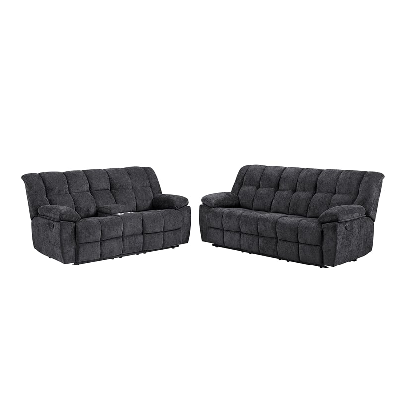 Global Furniure U6000 Recliner Sofa in Black