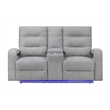 Global Furniture U6611 Power Console Recliner Loveseat with LED in Gray