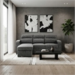 Global Furniture U2601 Convertable Sofa Bed w Drop Table&SPKR in Dark Gray