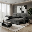 Global Furniture U2601 Convertable Sofa Bed w Drop Table&SPKR in Dark Gray