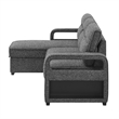 Global Furniture U2601 Convertable Sofa Bed w Drop Table&SPKR in Dark Gray