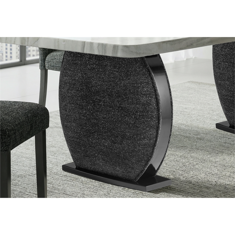 Global Furniure Black D2502 Dining Table with Upholstered Legs
