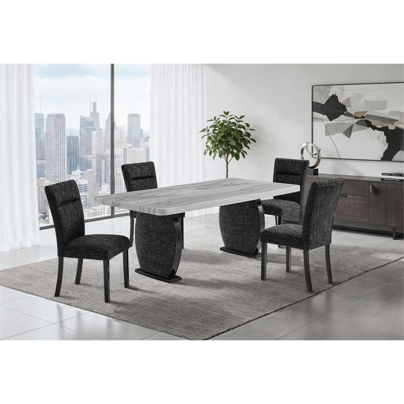 Global Furniure Black D2502 Dining Table with Upholstered Legs