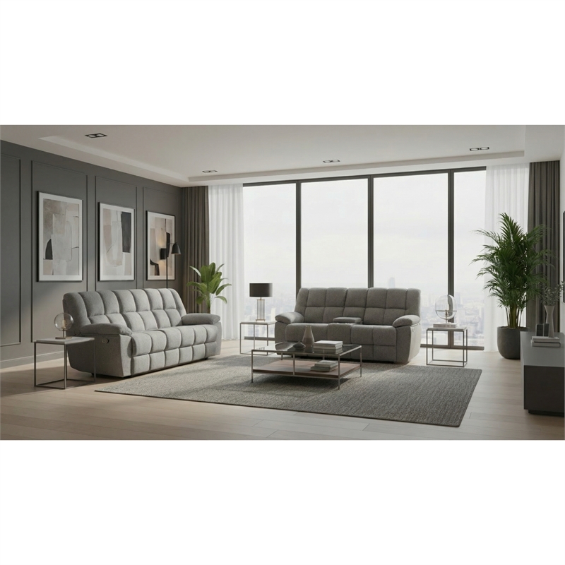 Global Furniture U6000 Recliner Sofa in Smoke