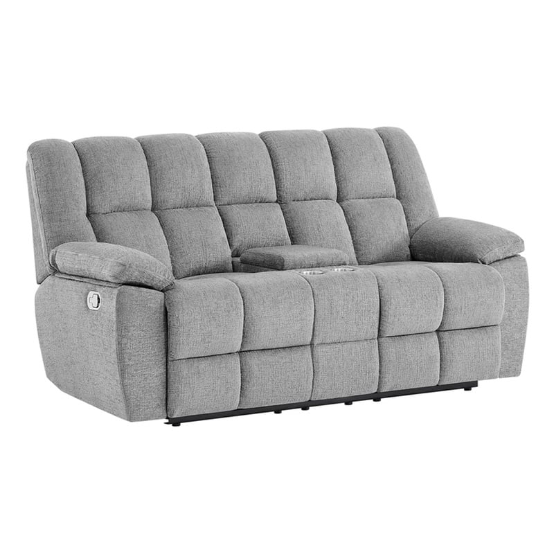 Global Furniture U6000 Console Recliner Loveseat in Smoke