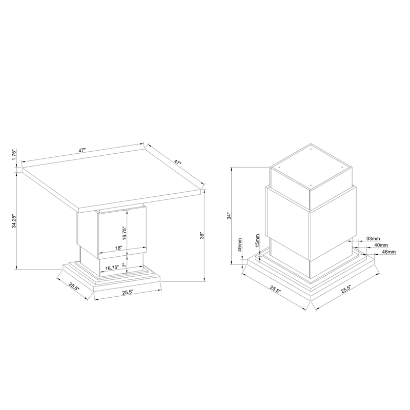Global Furniure D12 Bar Table in Black