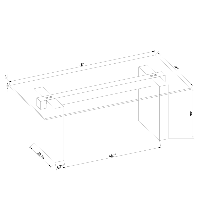 Global Furniure D4238 Dining Table in Clear