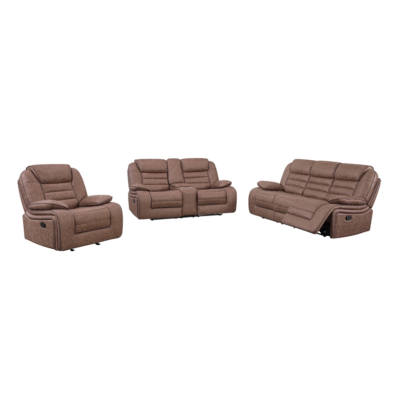 Global Furniure U2250 Console Recliner Loveseat in Brown