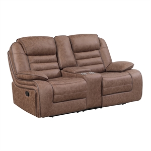 Global Furniure U2250 Console Recliner Loveseat in Brown