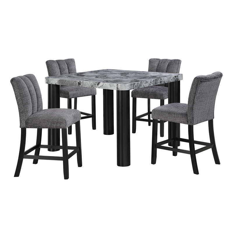 Global Furniure D5473 Bar Table Dark Gray Finish in Brown