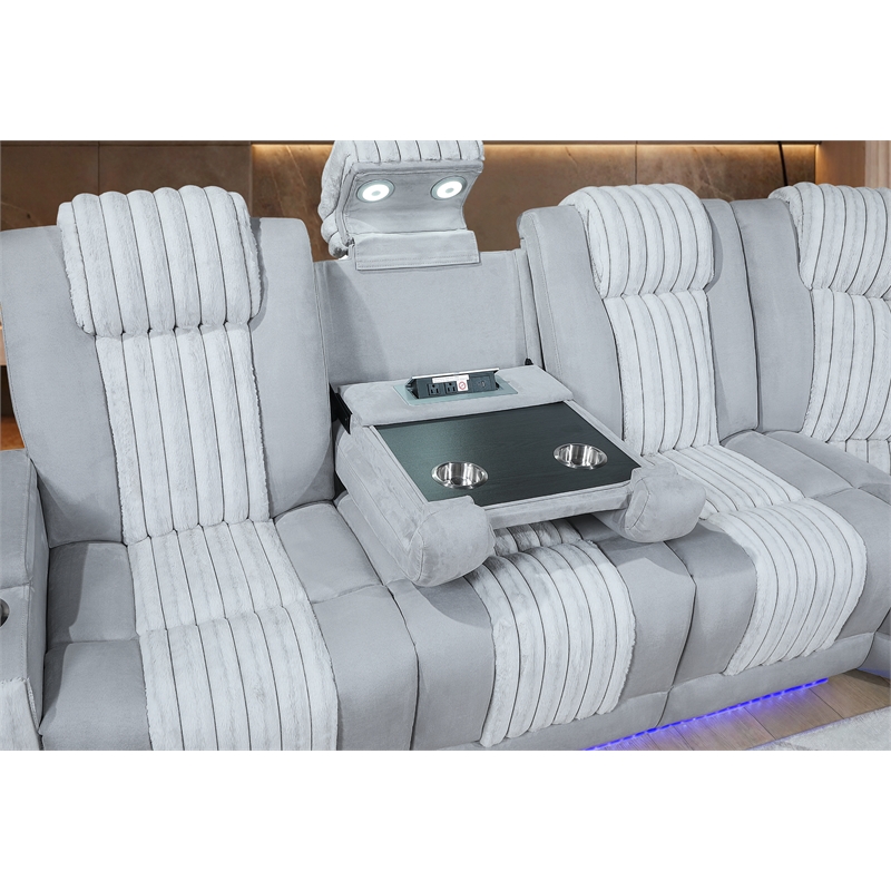 U8000 P2 Sectional with LED in Gray