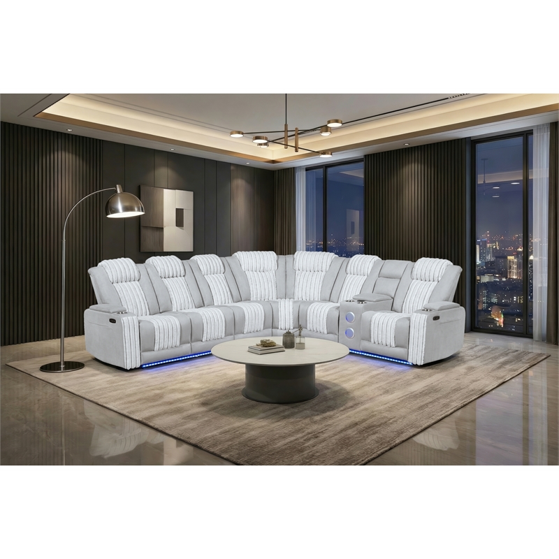 U8000 P2 Sectional with LED in Gray