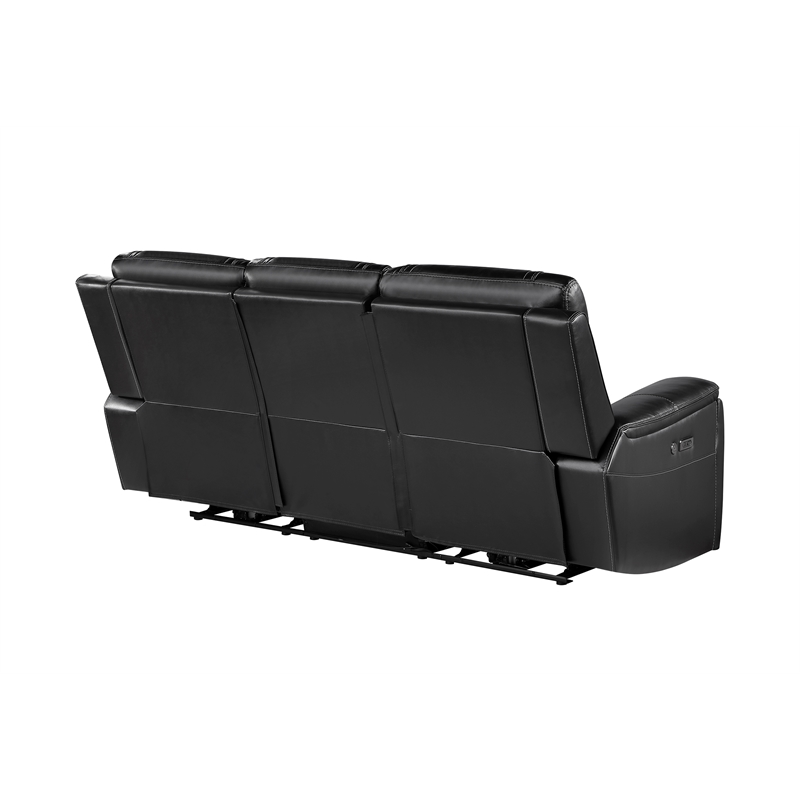 U8880 Leather Power Recliner Sofa in Black