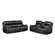 U8880 Leather Power Recliner Sofa in Black