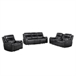 U8880 Leather Power Recliner Sofa in Black