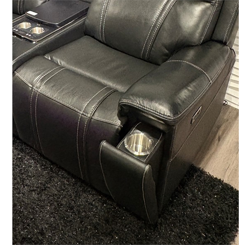 U8880 Leather Power Recliner Sofa in Black