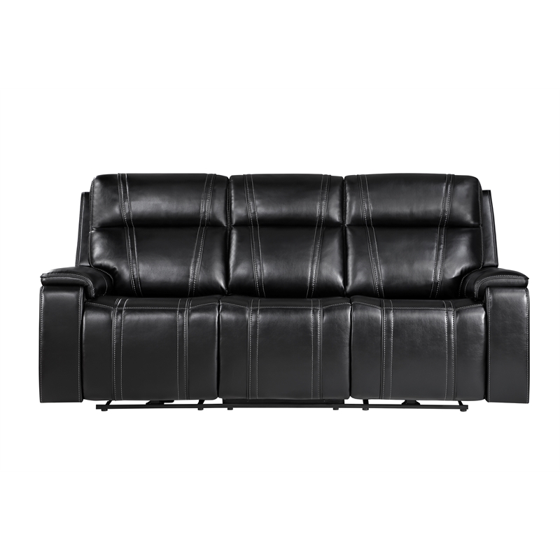 U8880 Leather Power Recliner Sofa in Black
