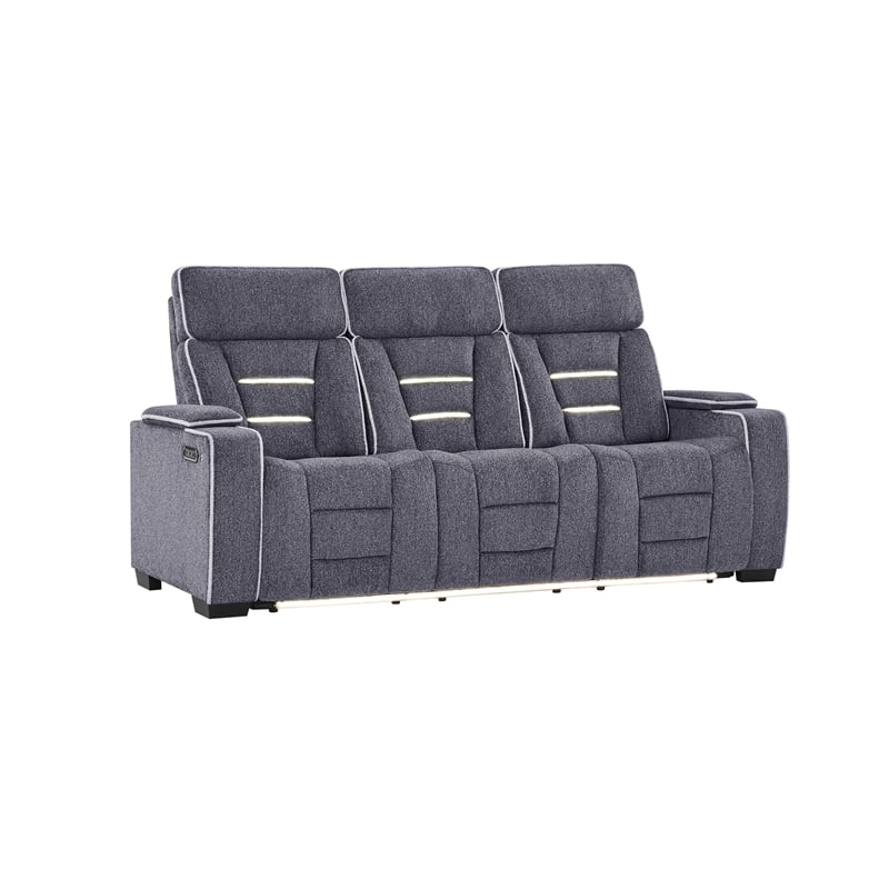 U1895 P2 Reclining Sofa with Immersive SPKR and LED in Gray