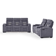 U1895 P2 Reclining Sofa with Immersive SPKR and LED in Gray
