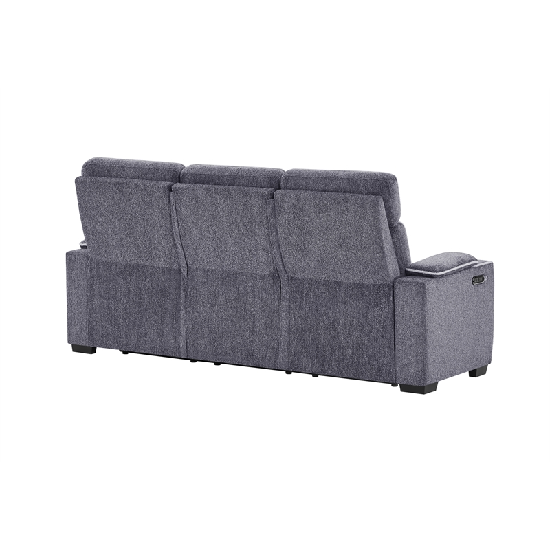 U1895 P2 Reclining Sofa with Immersive SPKR and LED in Gray