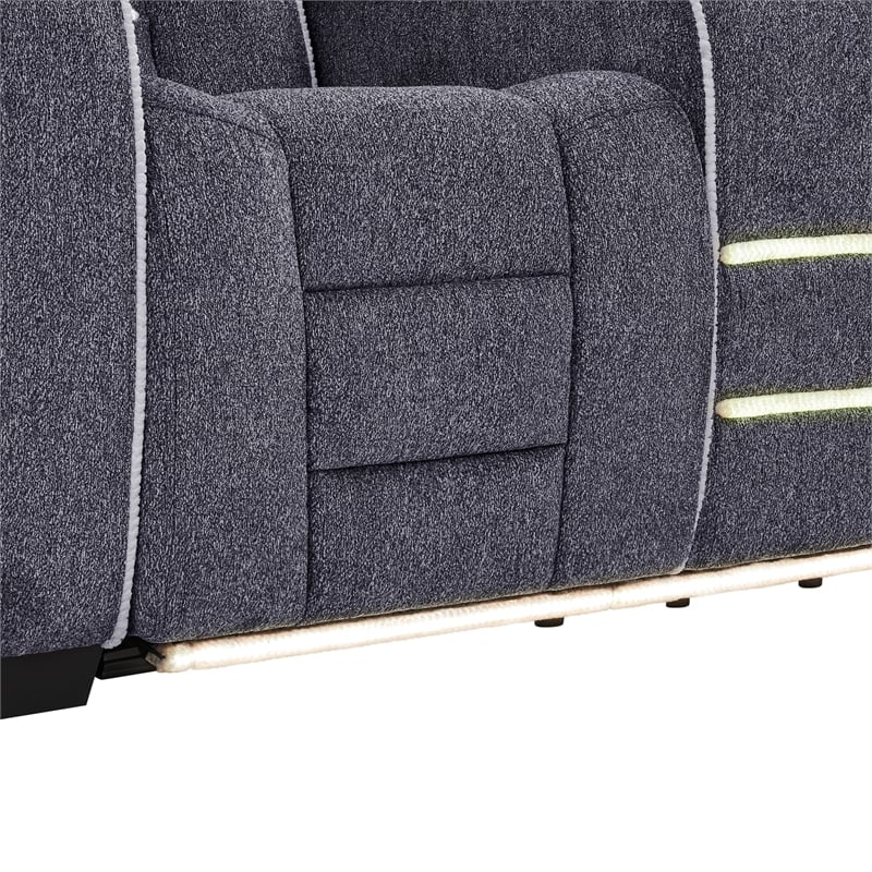 U1895 P2 Reclining Sofa with Immersive SPKR and LED in Gray