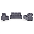 U1895 P2 Reclining Sofa with Immersive SPKR and LED in Gray