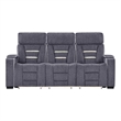 U1895 P2 Reclining Sofa with Immersive SPKR and LED in Gray