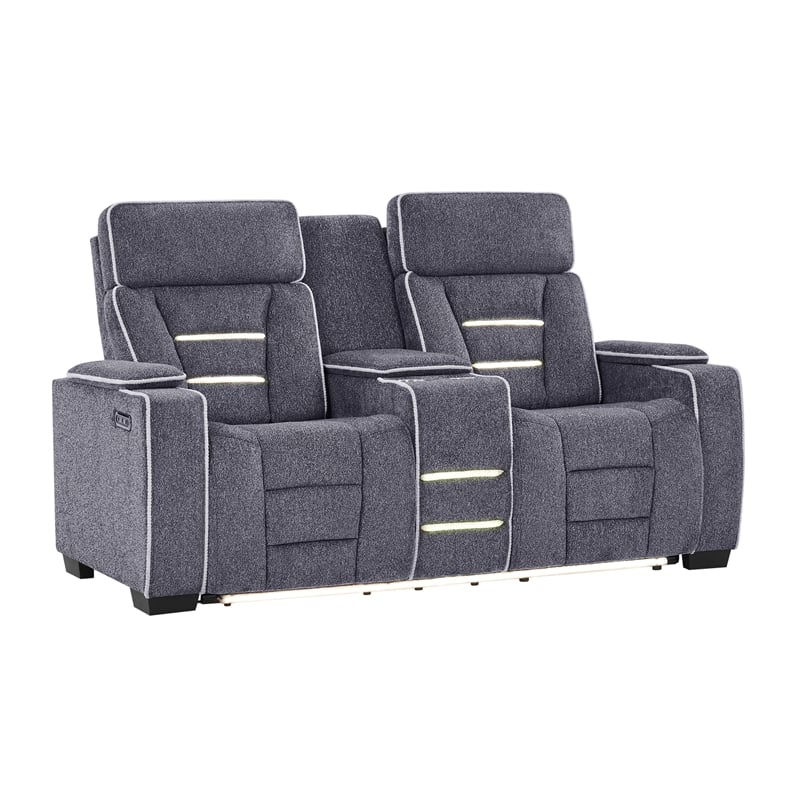 U1895 P2 Reclining Loveseat w Immersive SPKR & LED in Gray