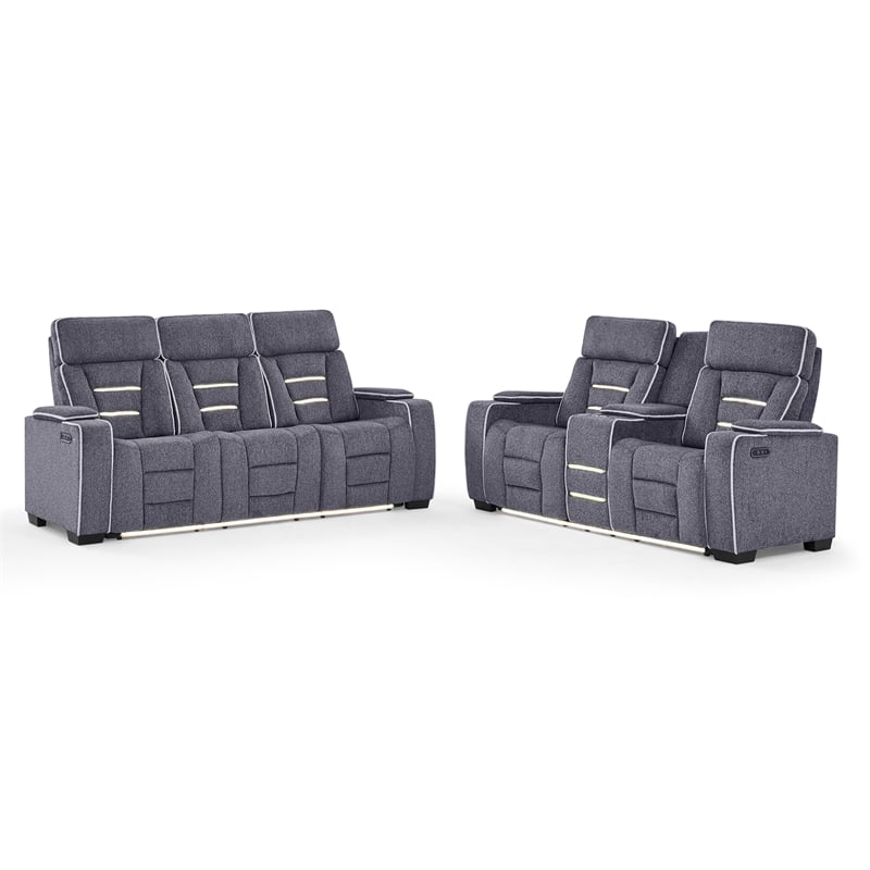 U1895 P2 Reclining Loveseat w Immersive SPKR & LED in Gray
