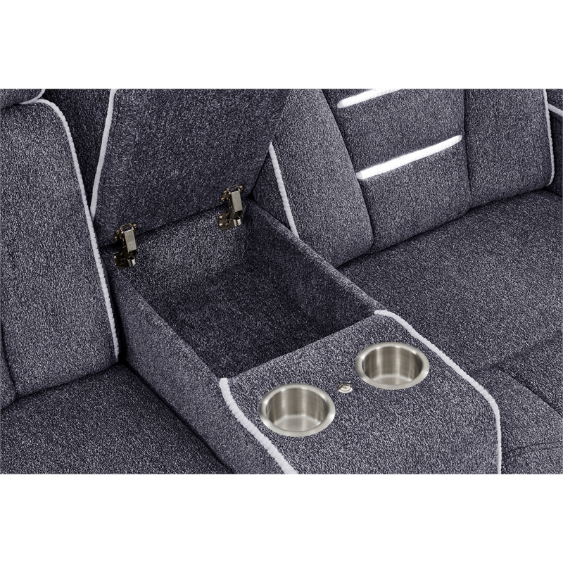 U1895 P2 Reclining Loveseat w Immersive SPKR & LED in Gray