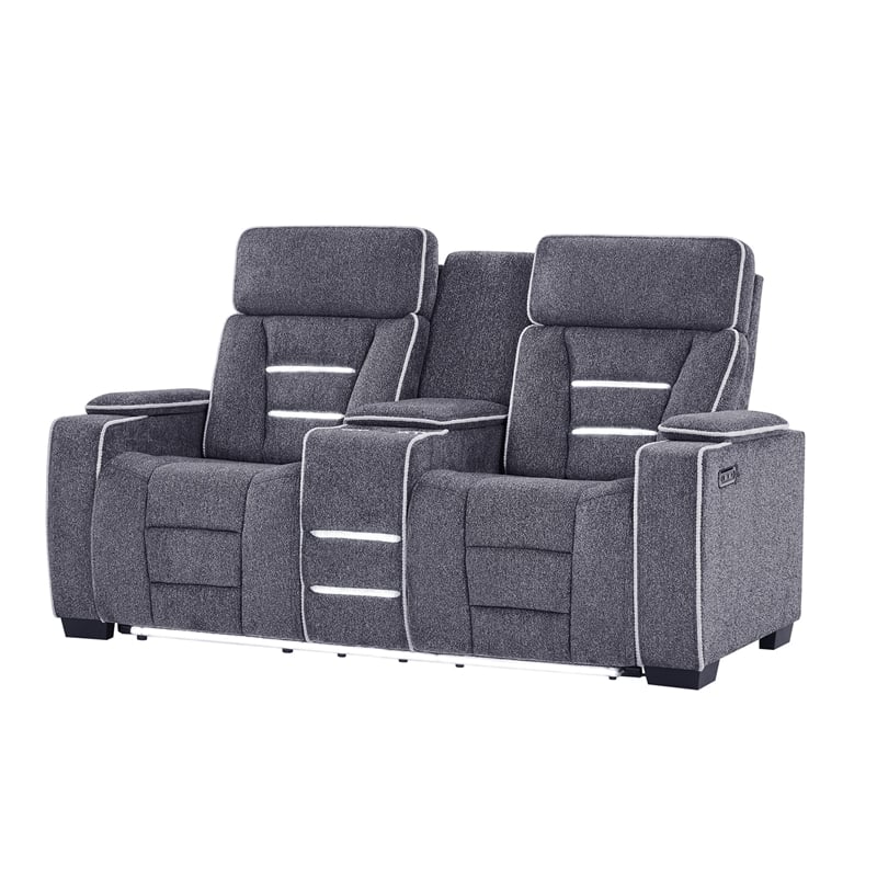U1895 P2 Reclining Loveseat w Immersive SPKR & LED in Gray