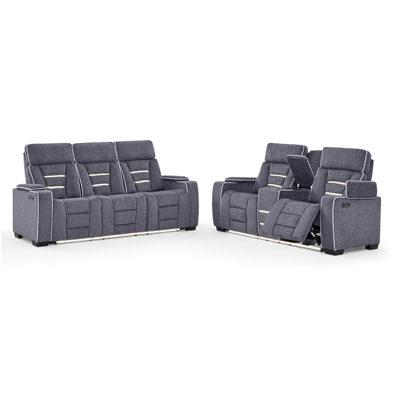 U1895 P2 Reclining Loveseat w Immersive SPKR & LED in Gray