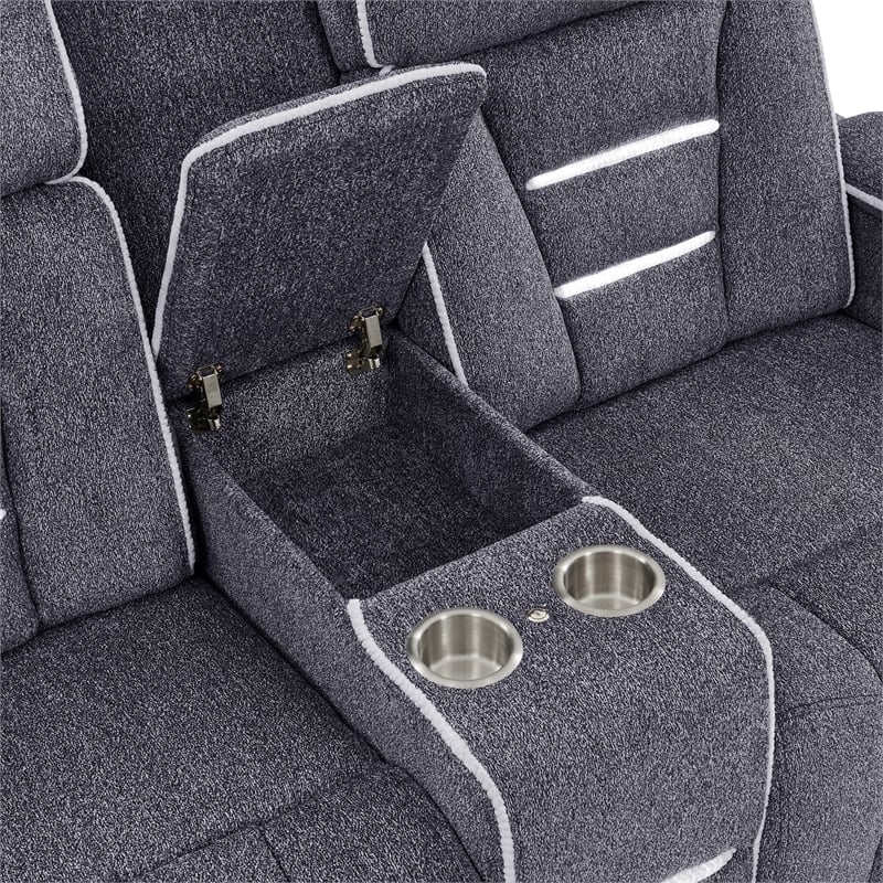 U1895 P2 Reclining Loveseat w Immersive SPKR & LED in Gray