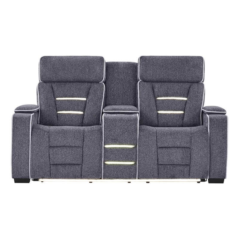 U1895 P2 Reclining Loveseat w Immersive SPKR & LED in Gray