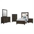 Global Furniure Harmony Twin Bed with LED in Brown
