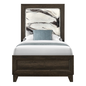 Global Furniure Harmony Twin Bed with LED in Brown