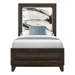 Global Furniure Harmony Twin Bed with LED in Brown