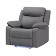 Global Furniure U6026 PU 46A Glider Recliner with LED in Gray