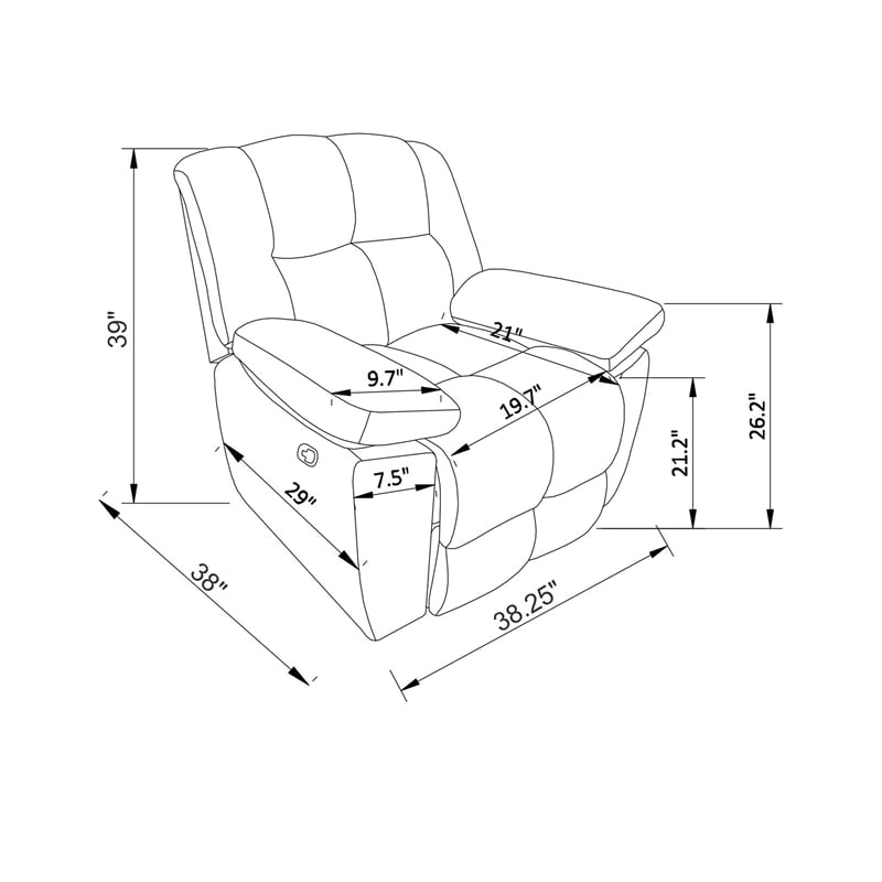 Global Furniture U6000 Glider Reclining in Smoke