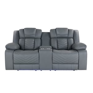 Global Furniure U7069 10 Power Recliner Loveseat w/Immersive Sound in Gray