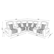 Global Furniure U8611 Sectional with PWR Headrest-LED and SPKR in Camel