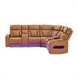 Global Furniure U8611 Sectional with PWR Headrest-LED and SPKR in Camel