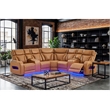 Global Furniure U8611 Sectional with PWR Headrest-LED and SPKR in Camel