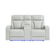Global Furniure U8611 Power Recliner Loveseat w PHR-LED & SPKR in Blanche